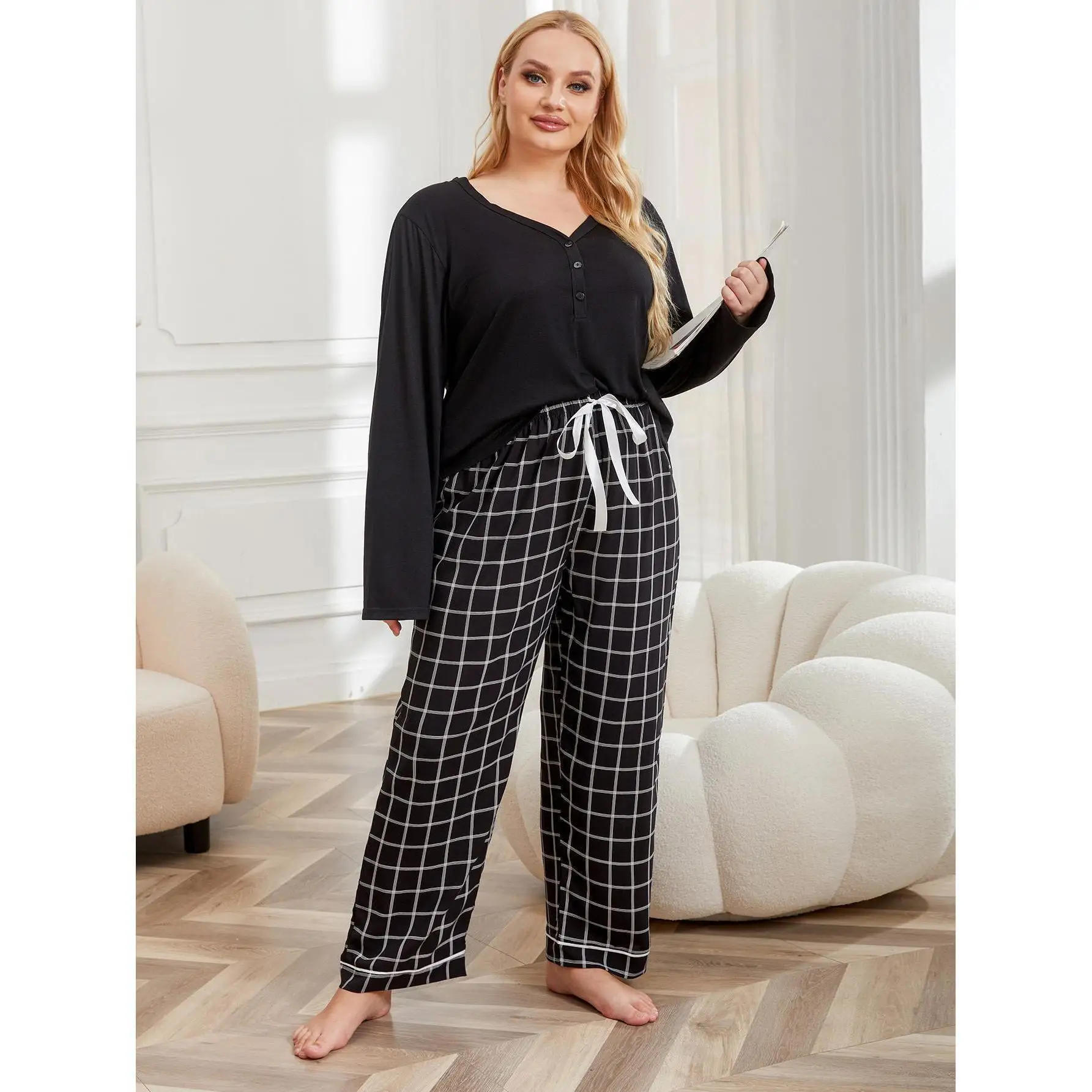Large Size Sleepwear For Women, Autumn And Winter Casual, Loose Fit, Oversized Sleeved, Long Pants, Home Suit Set
Large Size Sleepwear For Women, Autumn And Winter Casual, Loose Fit, Oversized Sleeved, Long Pants, Home Suit Set