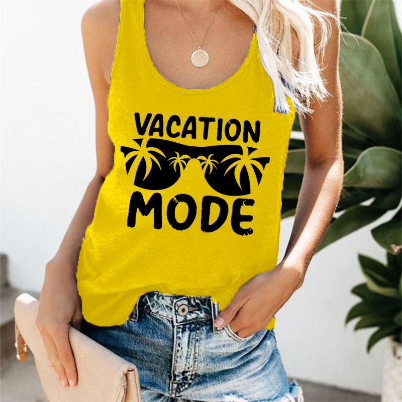 Vacation Tank Top Women's European Size Spot Top VACATION MODE Coconut Tree Print Tank Top Women's European American Daily
Vacation Tank Top Women's European Size Spot Top VACATION MODE Coconut Tree Print Tank Top Women's European American Daily