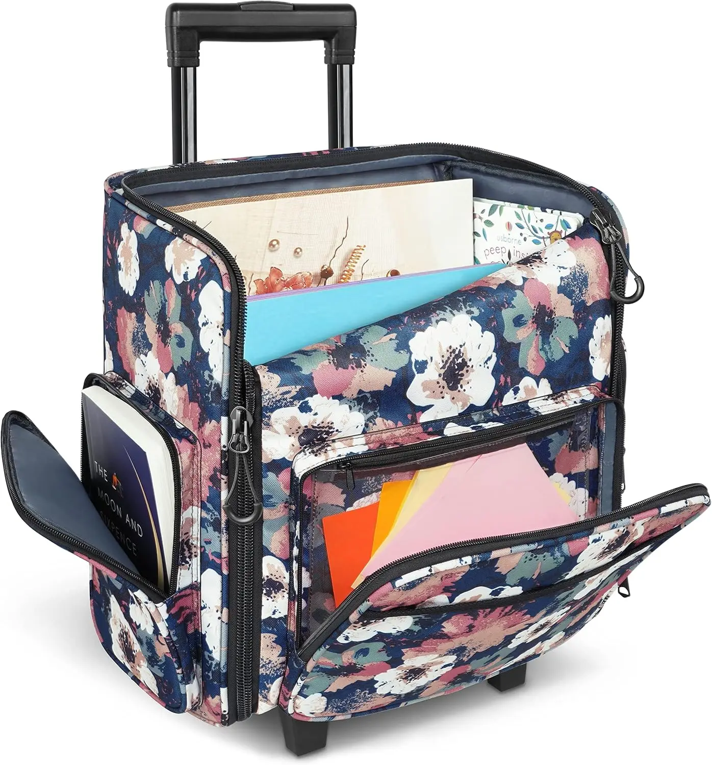 Large Rolling Craft Bag with Wheels, Water Resistant Scrapbook Tote for Supplies, 40L
Large Rolling Craft Bag with Wheels, Water Resistant Scrapbook Tote for Supplies, 40L