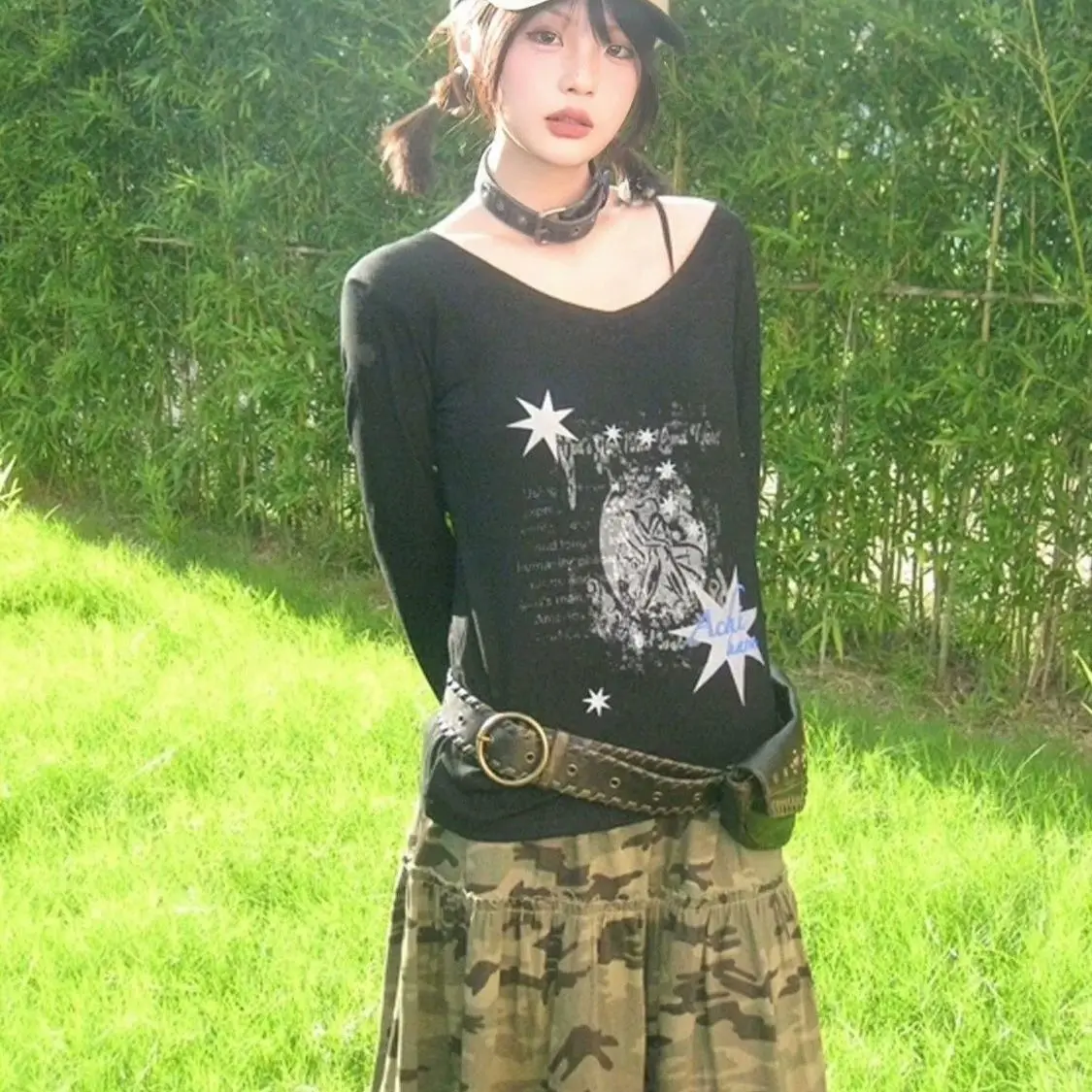 Y2K субкультура топ с длинными рукавами женский v-образный вырез со звездным графическим принтом в готическом стиле американский ретро весна-лето женские повседневные футболки
Y2K субкультура топ с длинными рукавами женский v-образный вырез со звездным графическим принтом в готическом стиле американский ретро весна-лето женские повседневные футболки