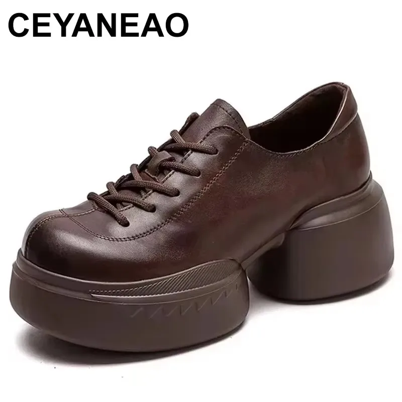2025 Spring Women Thick High Heel Shoes Handmade Retro Round Toe Platform Height Increasing Genuine Leather Casual Shoes
2025 Spring Women Thick High Heel Shoes Handmade Retro Round Toe Platform Height Increasing Genuine Leather Casual Shoes