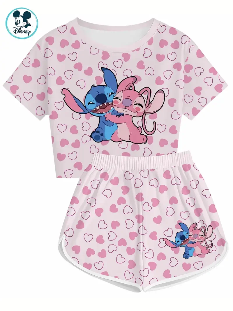 Комплект Disney Stitch, милый детский комплект из футболки и брюк с принтом, летний удобный и повседневный комплект из двух предметов
Комплект Disney Stitch, милый детский комплект из футболки и брюк с принтом, летний удобный и повседневный комплект из двух предметов