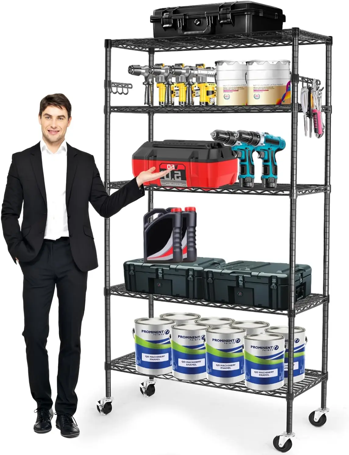 Storage Shelves, Metal Rolling Shelving Unit Ra With 5 Tier & 5000Lbs, Heavy Duty Wire Nsf Garage Shelving With Wheels,
Storage Shelves, Metal Rolling Shelving Unit Ra With 5 Tier & 5000Lbs, Heavy Duty Wire Nsf Garage Shelving With Wheels,