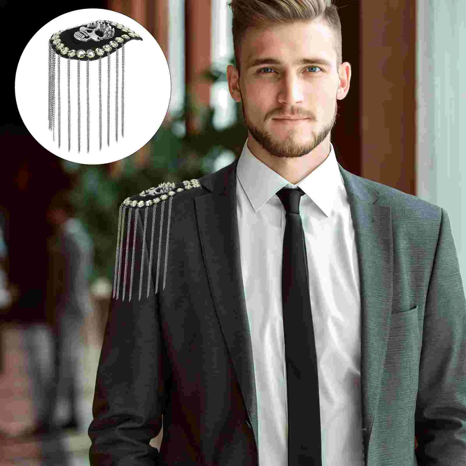 2Pcs Epaulettes Shoulder Costumes Tassel Link Chain Fringe Blazer Suit Punk Skull Decorative Accessories for Jacket
2Pcs Epaulettes Shoulder Costumes Tassel Link Chain Fringe Blazer Suit Punk Skull Decorative Accessories for Jacket