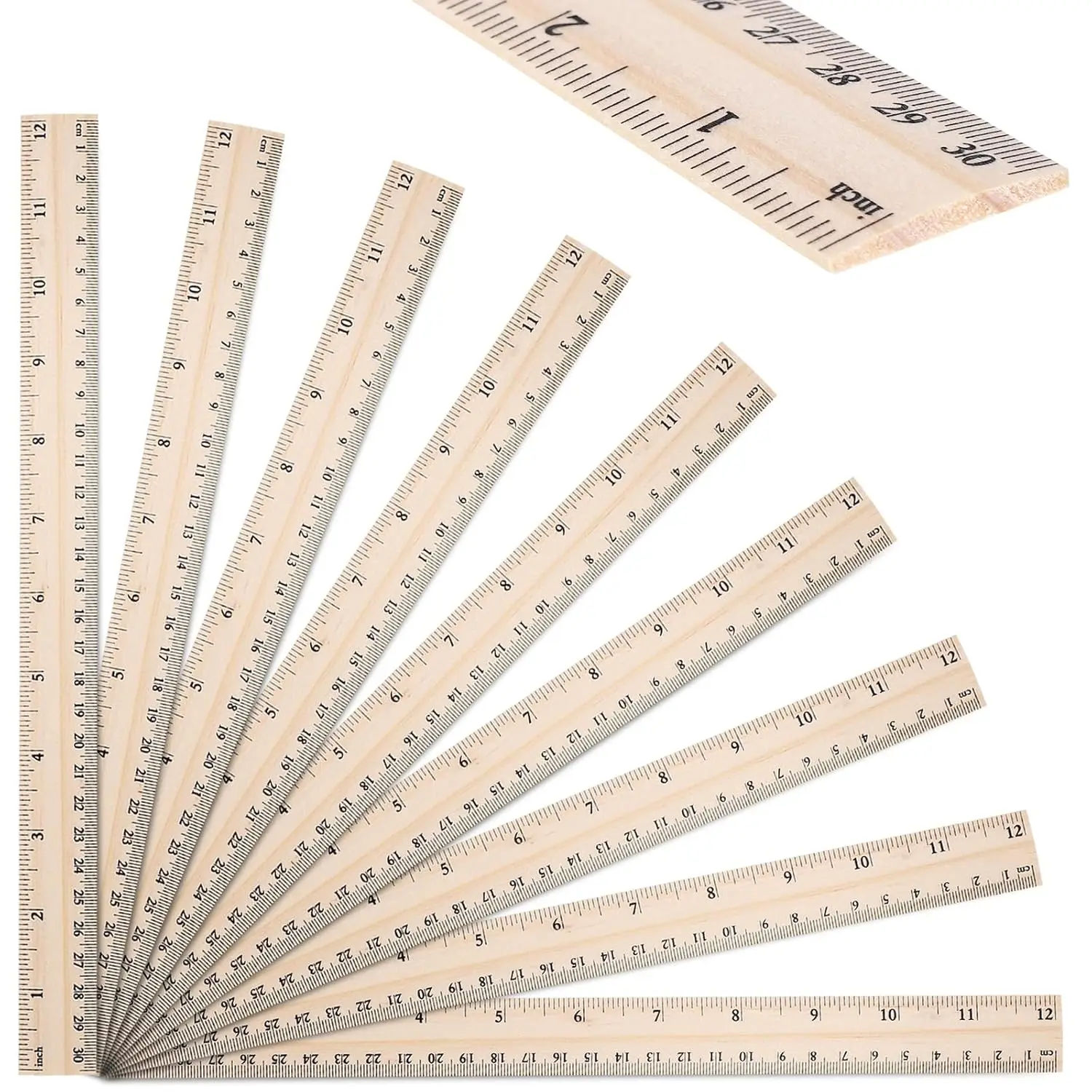 40 Pack Wooden Ruler 12 Inch, Bulk Measuring Rulers for Students and Teachers with Dual Scale
40 Pack Wooden Ruler 12 Inch, Bulk Measuring Rulers for Students and Teachers with Dual Scale