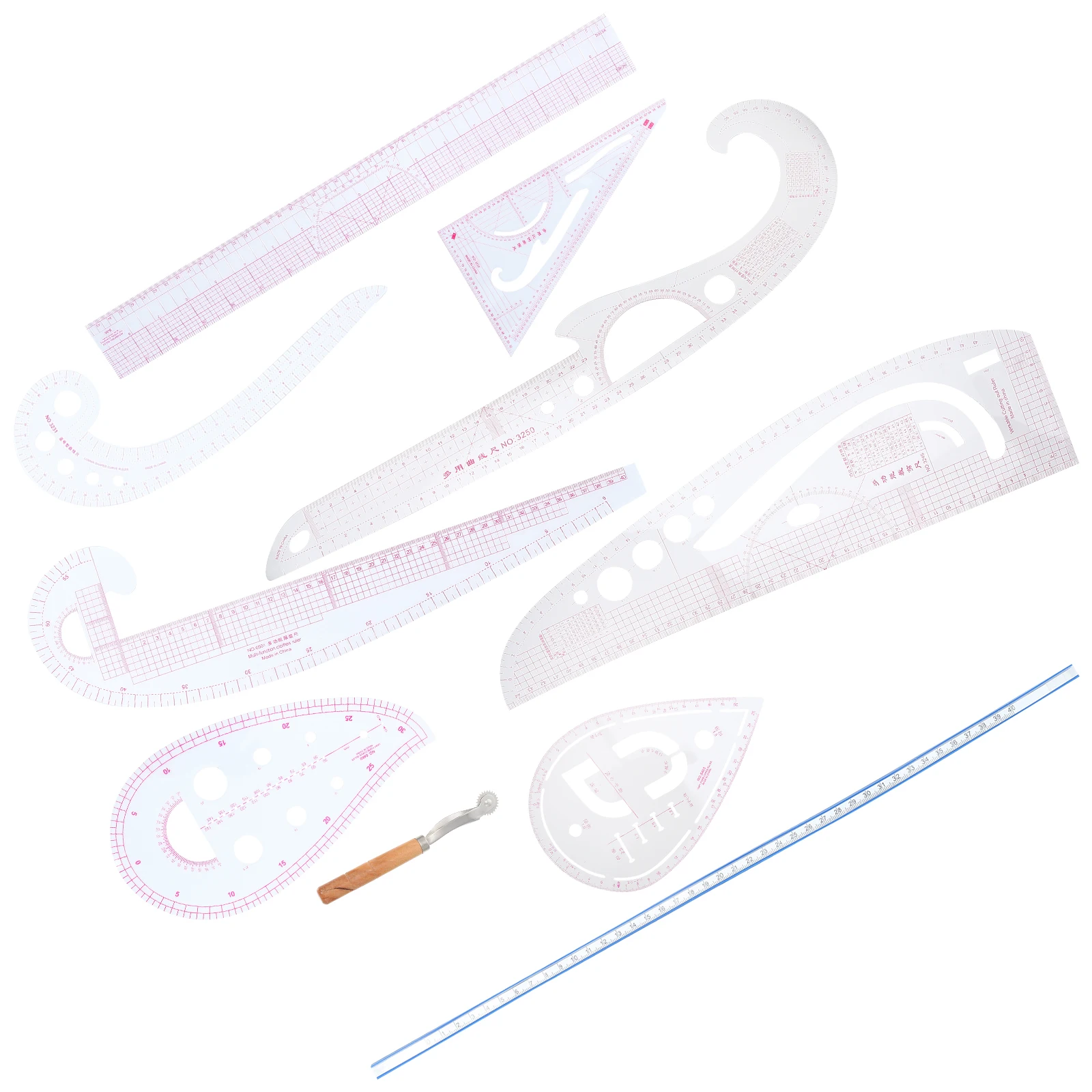 Multi-Functional Sewing Ruler Set Lightweight Portable PVC Wood Stitching Ruler Tool for Clothing Design and Samples
Multi-Functional Sewing Ruler Set Lightweight Portable PVC Wood Stitching Ruler Tool for Clothing Design and Samples