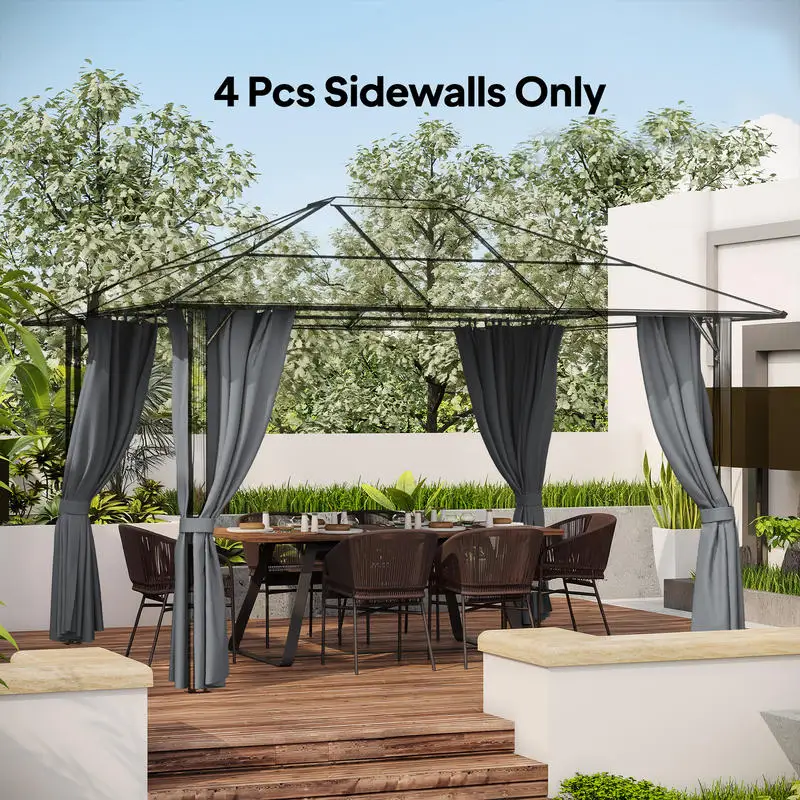 9.84' x 11.8' Gazebo Sidewall Set with Hooks/C-Rings, Gray
9.84' x 11.8' Gazebo Sidewall Set with Hooks/C-Rings, Gray