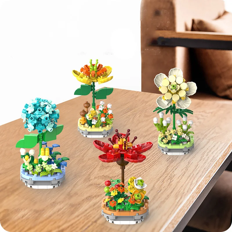 4Pcs Creative Simulation Flower Pottery Desktop Decoration Ornament Micro Building Blocks Bricks Toys Gifts
4Pcs Creative Simulation Flower Pottery Desktop Decoration Ornament Micro Building Blocks Bricks Toys Gifts