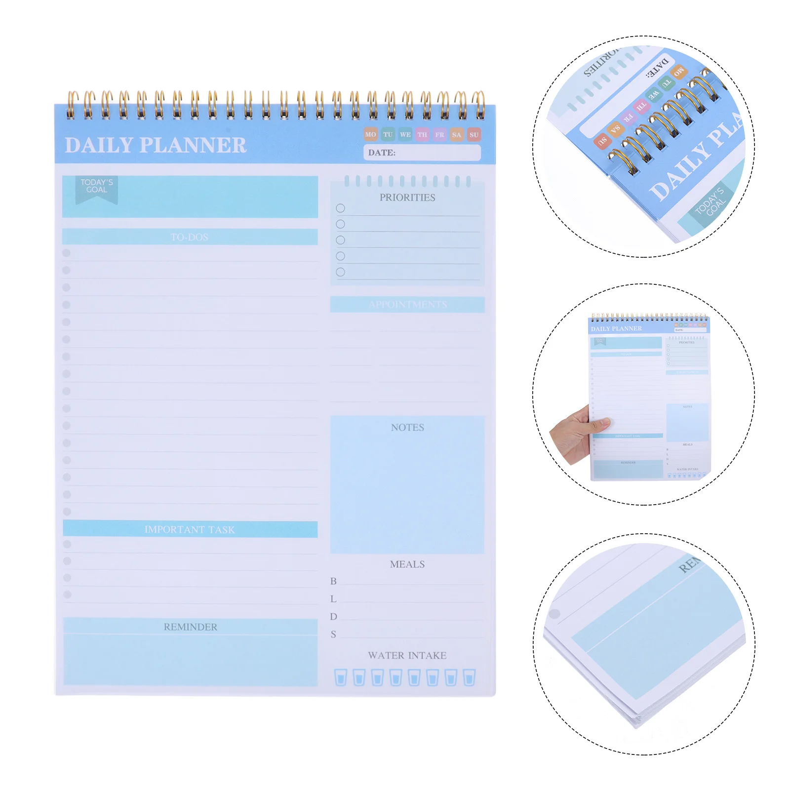 Undated Daily Planner Notebook Double Spiral Binding Task ganization Student Board Productivity Journal Workout Pad Desk Notepad
Undated Daily Planner Notebook Double Spiral Binding Task ganization Student Board Productivity Journal Workout Pad Desk Notepad