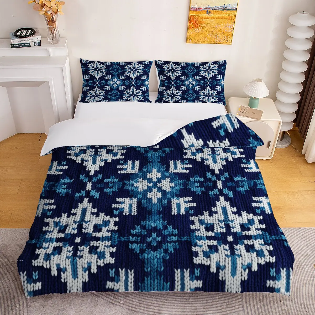 Snowflake pattern Down duvet cover large size Blue Snowflake 1 duvet cover and 2 pillowcases (without blankets)
Snowflake pattern Down duvet cover large size Blue Snowflake 1 duvet cover and 2 pillowcases (without blankets)