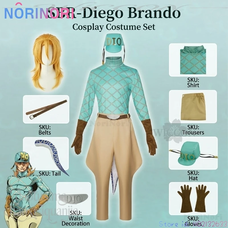 Anime SBR Jooojo Cosplay Diegooo Brandooo Costume Handsome Punk Green Top Fashion Hat Pants Furry Tail Wigs Halloween Christmas
Anime SBR Jooojo Cosplay Diegooo Brandooo Costume Handsome Punk Green Top Fashion Hat Pants Furry Tail Wigs Halloween Christmas