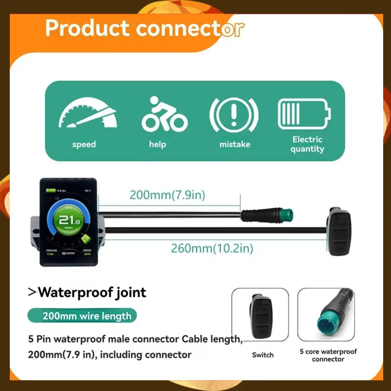Цветной дисплей электрического велосипеда KT TF02S 24 В 36 В 48 В Интеллектуальная панель управления Дисплей Комплект Ebike-T34C
Цветной дисплей электрического велосипеда KT TF02S 24 В 36 В 48 В Интеллектуальная панель управления Дисплей Комплект Ebike-T34C