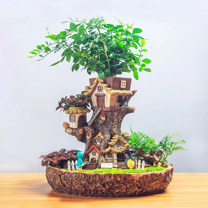 Pastoral micro-landscape resin, tree house, succulent flower pot office desktop home jewelry ornament
Pastoral micro-landscape resin, tree house, succulent flower pot office desktop home jewelry ornament