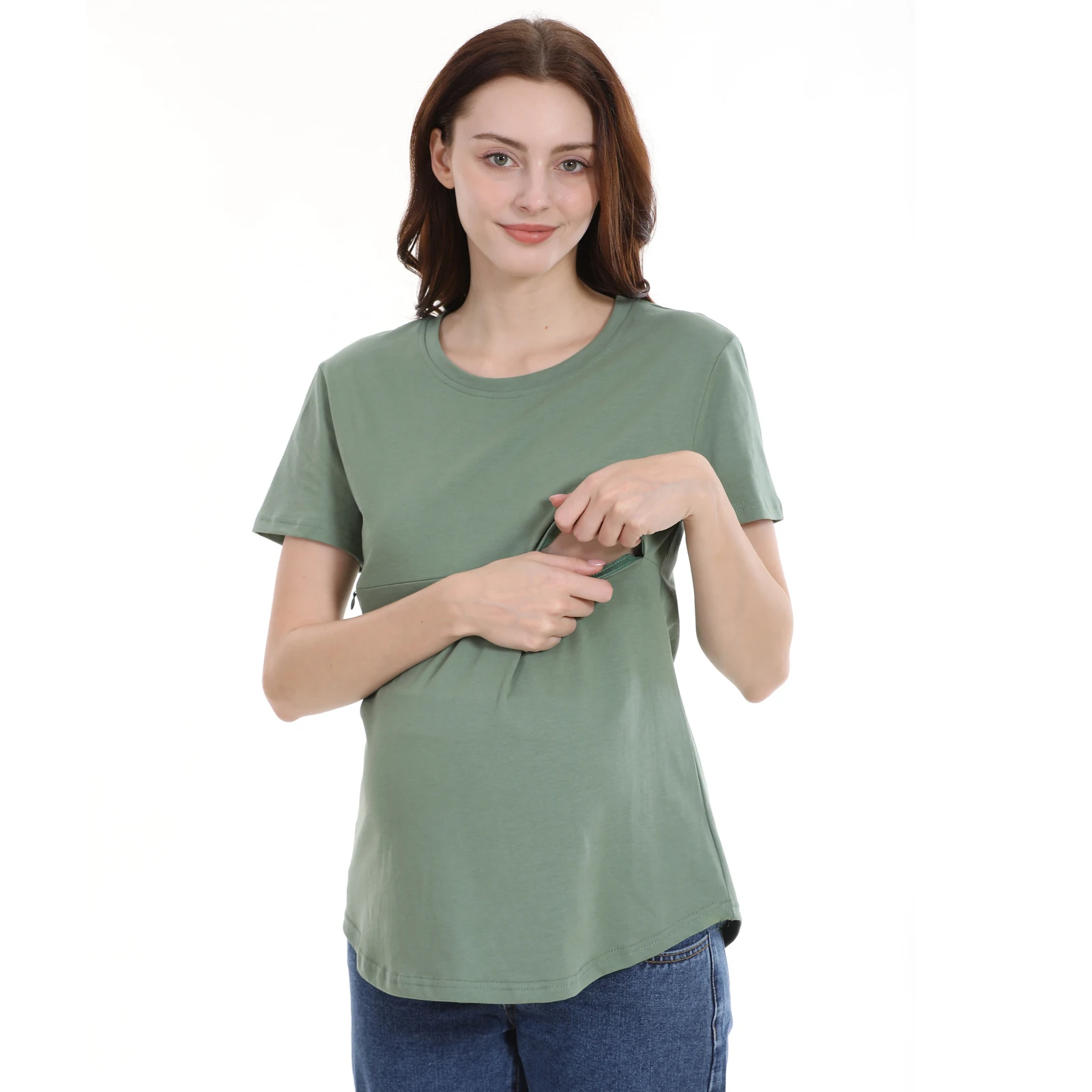 2025 Summer Maternity T Shirt Casual Breastfeeding Clothes Nursing Horizontal Zipper Lactation Top Soft Cotton Plus Size S-5XL
2025 Summer Maternity T Shirt Casual Breastfeeding Clothes Nursing Horizontal Zipper Lactation Top Soft Cotton Plus Size S-5XL