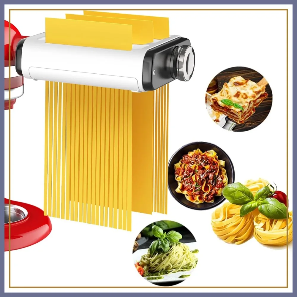3-in-1 Pasta Maker Attachment for Kitchenaid Mixers, Dough Roller Spaghetti Fettuccine Cutter - Homemade Fresh Pasta
3-in-1 Pasta Maker Attachment for Kitchenaid Mixers, Dough Roller Spaghetti Fettuccine Cutter - Homemade Fresh Pasta