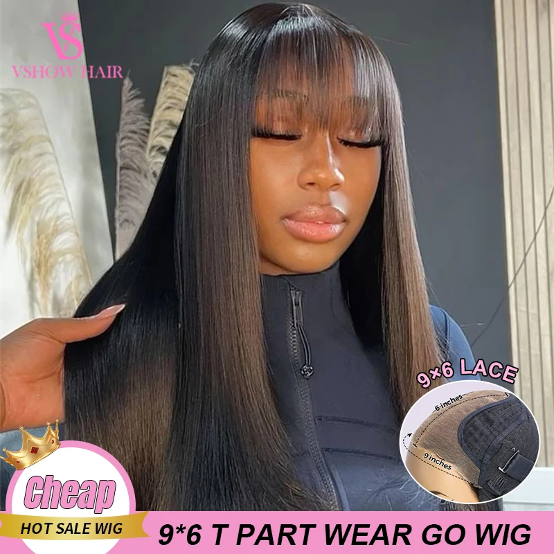 VSHOW 9x6 T-Part Lace Wig with Bangs Straight Hair Glueless Human Hair Pre-Cut Lace Wear Go Scalp Design 200% Density
VSHOW 9x6 T-Part Lace Wig with Bangs Straight Hair Glueless Human Hair Pre-Cut Lace Wear Go Scalp Design 200% Density