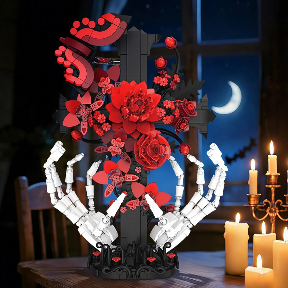 New Gothic Halloween Rose Skull Cross Flower Building Blocks 3D Vintage Floral Model DIY Assembly Toy Spooky Gift for Adults
New Gothic Halloween Rose Skull Cross Flower Building Blocks 3D Vintage Floral Model DIY Assembly Toy Spooky Gift for Adults