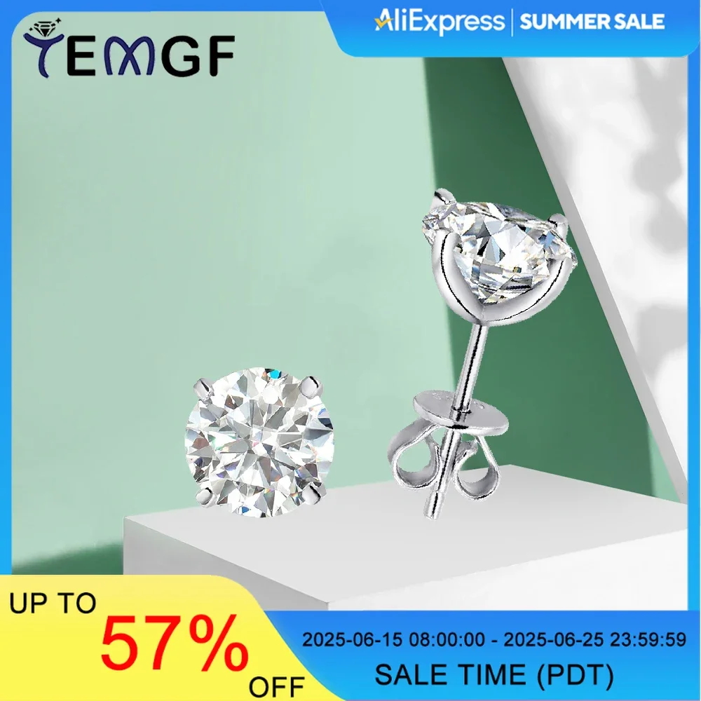 TEFGM 1 Pair Stud Earrings 0.2/0.3/0.5/0.8/1/2CT Moissanite Women Sparkling Classic Wedding Lab Diamond Earring Pure 925 Silver
TEFGM 1 Pair Stud Earrings 0.2/0.3/0.5/0.8/1/2CT Moissanite Women Sparkling Classic Wedding Lab Diamond Earring Pure 925 Silver