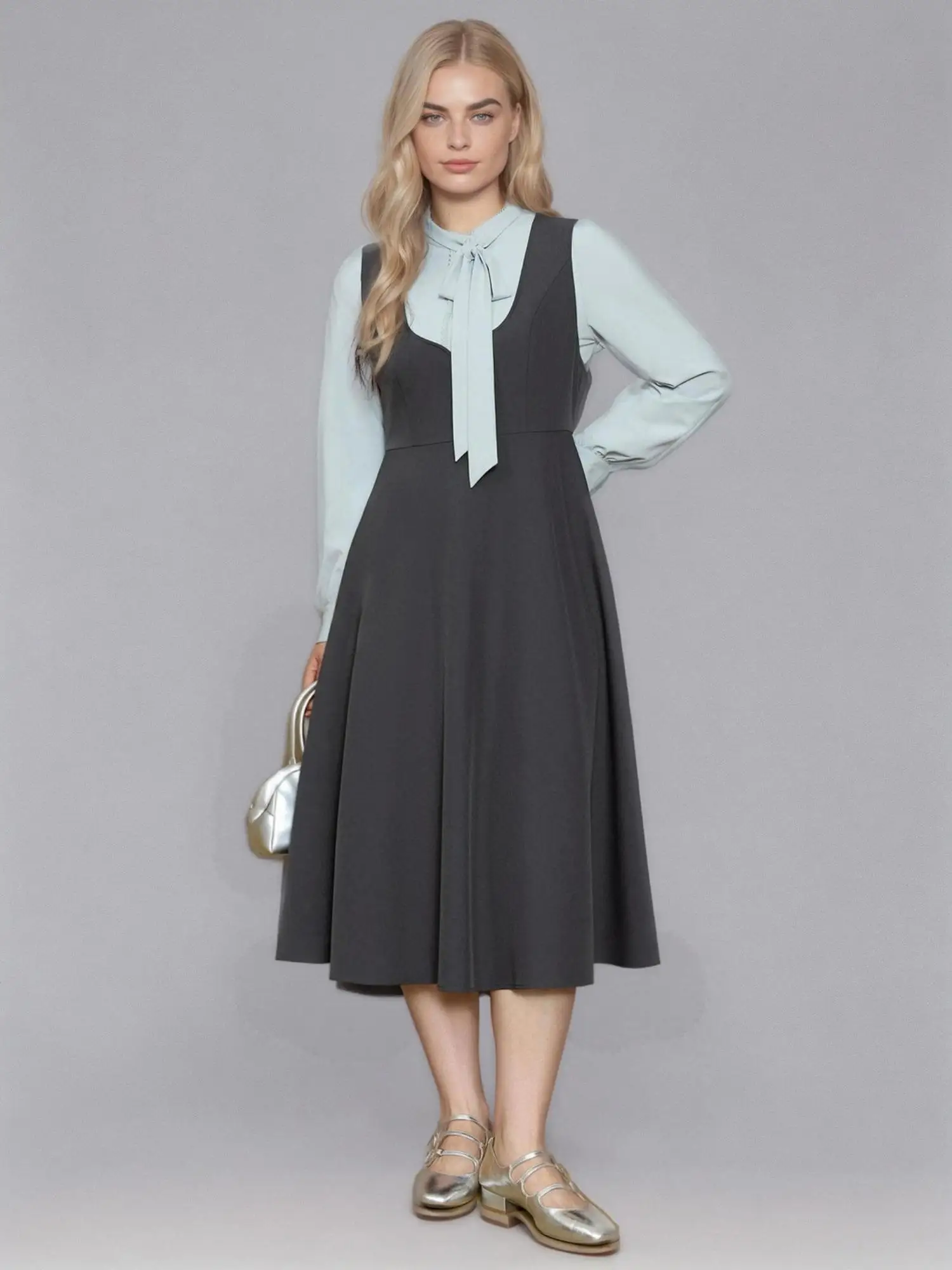 DUSHU Plus Size Office Lady Women's Large U-neck Vest Dress A-line Silhouette 2025 Spring Grey Dress 25DS81096
DUSHU Plus Size Office Lady Women's Large U-neck Vest Dress A-line Silhouette 2025 Spring Grey Dress 25DS81096