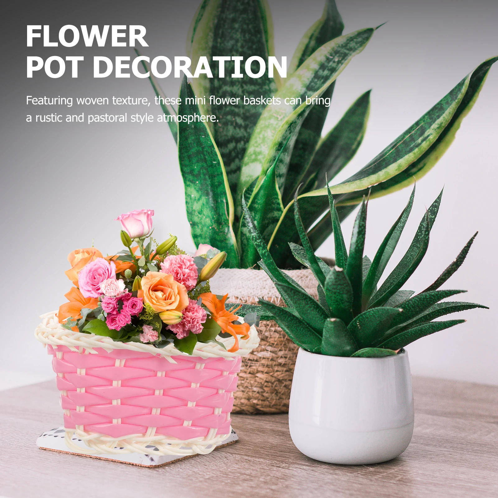 5pcs Mini Woven Flower Basket Plastic Handmade Storage Baskets Small Floral Arrangement Rustic Wedding Candy Craft Organizer
5pcs Mini Woven Flower Basket Plastic Handmade Storage Baskets Small Floral Arrangement Rustic Wedding Candy Craft Organizer