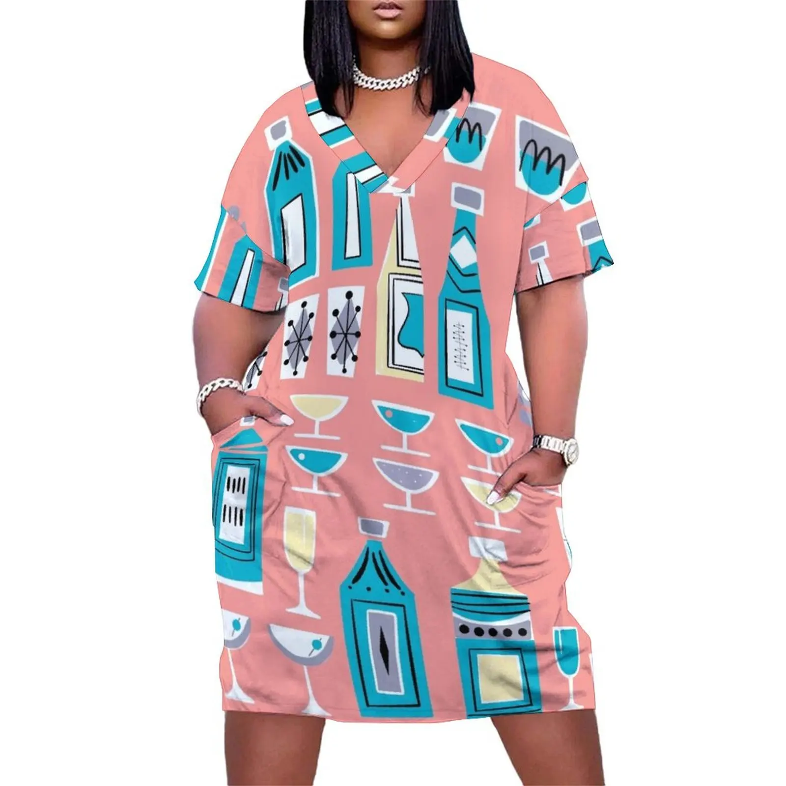 Bubbly Fizzy Drinks In Aquas and Pinks Loose Pocket Dress luxury woman party dress Women's summer suit
Bubbly Fizzy Drinks In Aquas and Pinks Loose Pocket Dress luxury woman party dress Women's summer suit