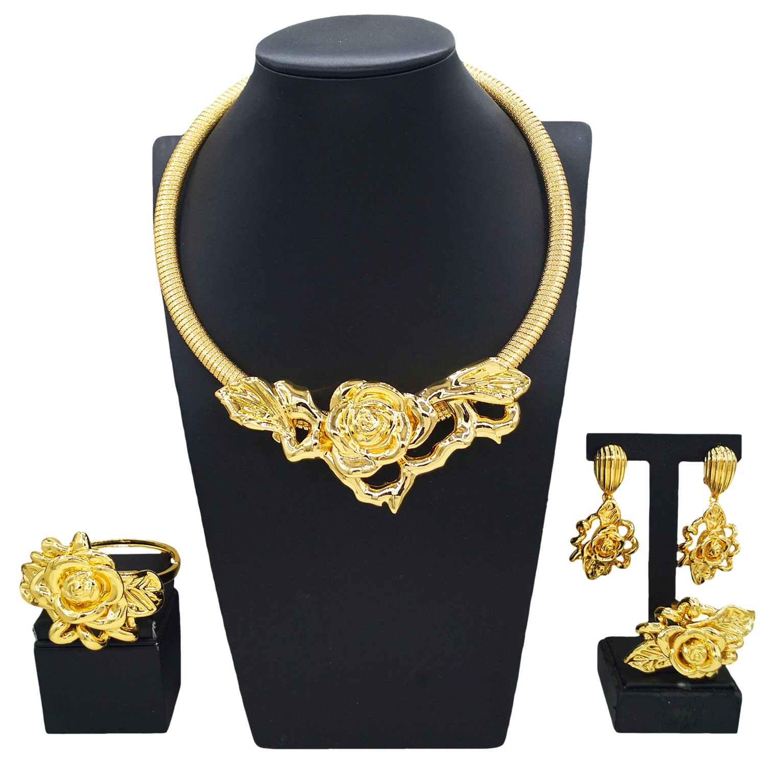 Yulaili Made in China Sparkle brass jewelry set retro flower design fashion does not show African ladies everyday clothing collo
Yulaili Made in China Sparkle brass jewelry set retro flower design fashion does not show African ladies everyday clothing collo