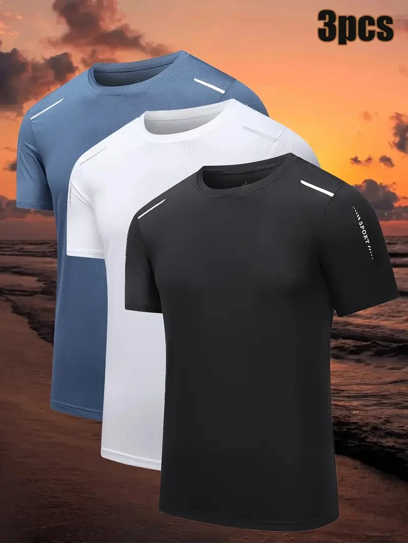 Three Pieces Sets Men's T-Shirt Casual Simple Style Solid Color Short Sleeve Fashion Comfortable Breathable Top Summer Loose Tee
Three Pieces Sets Men's T-Shirt Casual Simple Style Solid Color Short Sleeve Fashion Comfortable Breathable Top Summer Loose Tee