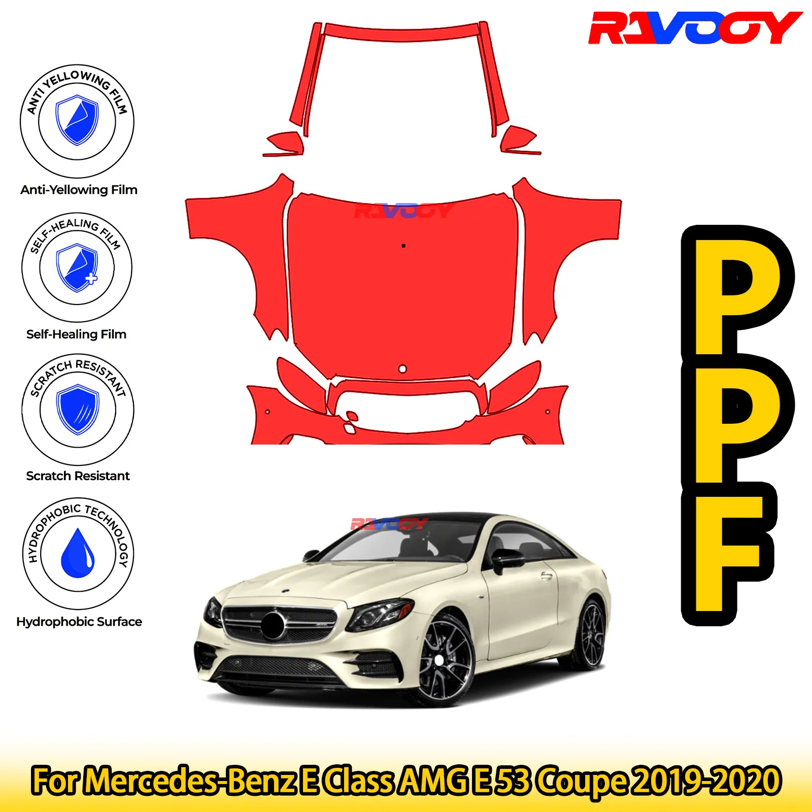 For Mercedes-Benz E Class AMG E 53 Coupe 2019-2020 Glossy Matte Black Precut front PPF Kit Paint Protection Film
For Mercedes-Benz E Class AMG E 53 Coupe 2019-2020 Glossy Matte Black Precut front PPF Kit Paint Protection Film