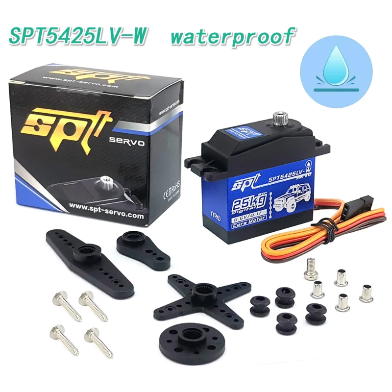 SPT 5425LV-W Waterproof Metal Gear Standard Digital Servo 25kg For 1:10 1:8 RC Car TRX4 Crawler Airplabe Boat Robot Arm
SPT 5425LV-W Waterproof Metal Gear Standard Digital Servo 25kg For 1:10 1:8 RC Car TRX4 Crawler Airplabe Boat Robot Arm