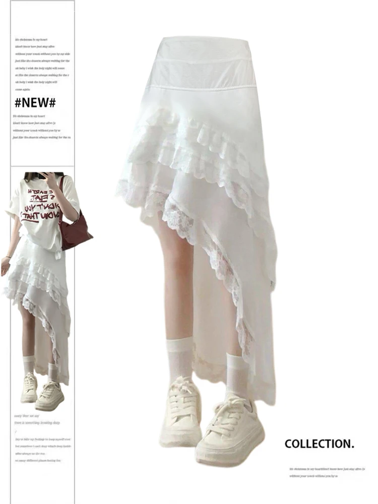 Women's White Lace Skirt Y2k A-Line Long Skirts Harajuku Vintage Aesthetic Ballet Skirt 2000s Kawaii Fashion Clothes Summer 2024
Women's White Lace Skirt Y2k A-Line Long Skirts Harajuku Vintage Aesthetic Ballet Skirt 2000s Kawaii Fashion Clothes Summer 2024