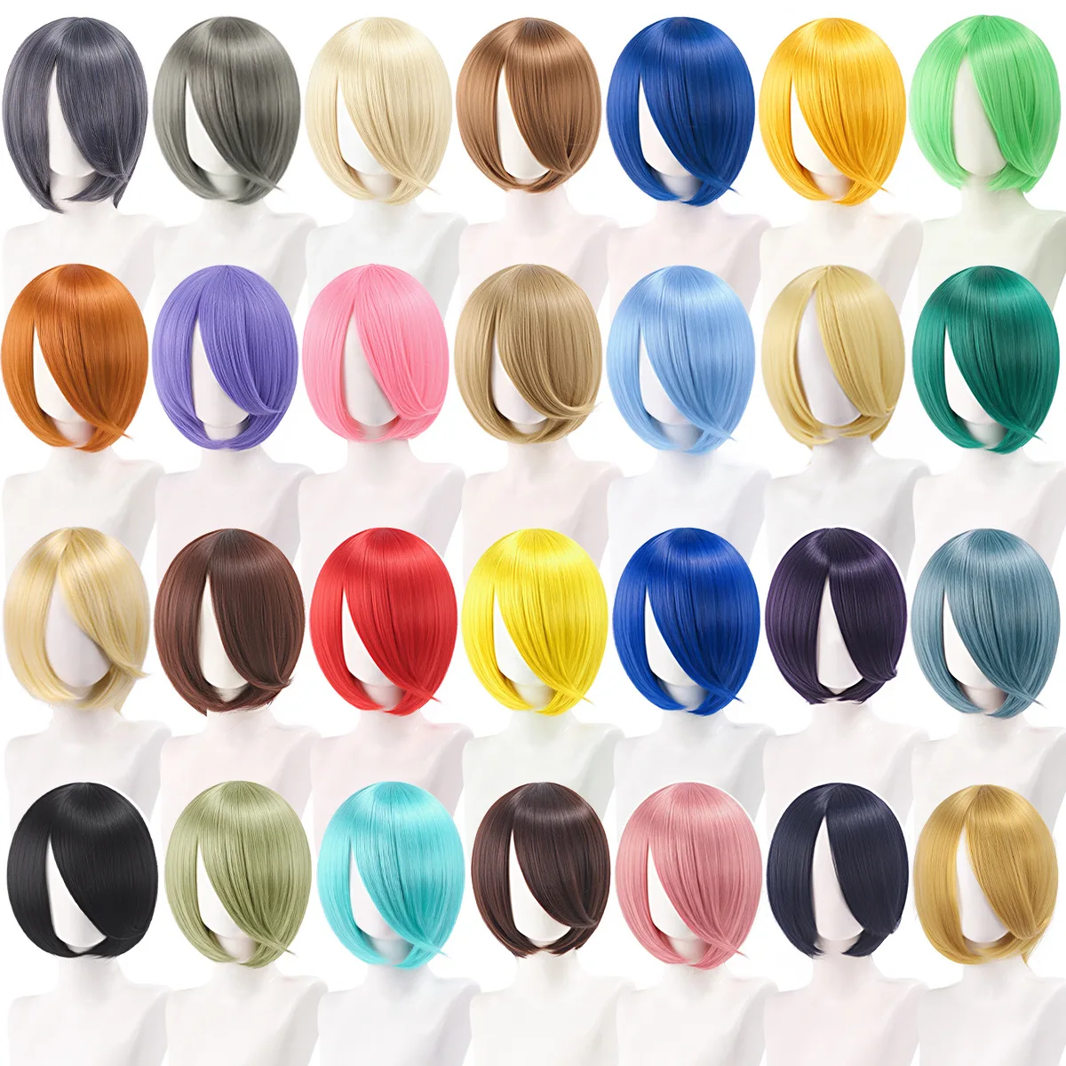 Synthetic Cosplay Wig Short Bobo 30CM Colored Hairpiece Face Slimming Thickened Fiber Costume Party Heat Resistant Styling
Synthetic Cosplay Wig Short Bobo 30CM Colored Hairpiece Face Slimming Thickened Fiber Costume Party Heat Resistant Styling