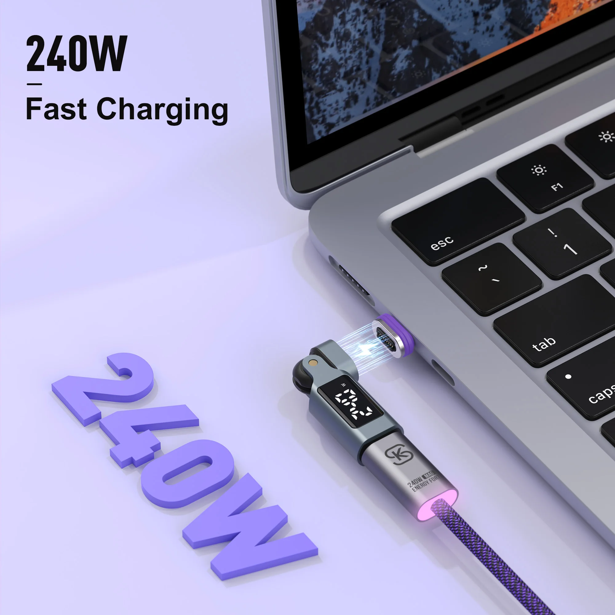 240W Fast Charging Adapter 180° Magnetic Type C Converter Digital Display USB C Connector for iPhone 17 Samsung Laptop
240W Fast Charging Adapter 180° Magnetic Type C Converter Digital Display USB C Connector for iPhone 17 Samsung Laptop