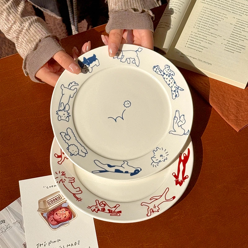Korean Cute Cat Puppy Graffiti Plate Ins Ceramic Breakfast Plate Vintage Household Utensils Coffee Shop Cake Dessert Fruit Plate
Korean Cute Cat Puppy Graffiti Plate Ins Ceramic Breakfast Plate Vintage Household Utensils Coffee Shop Cake Dessert Fruit Plate