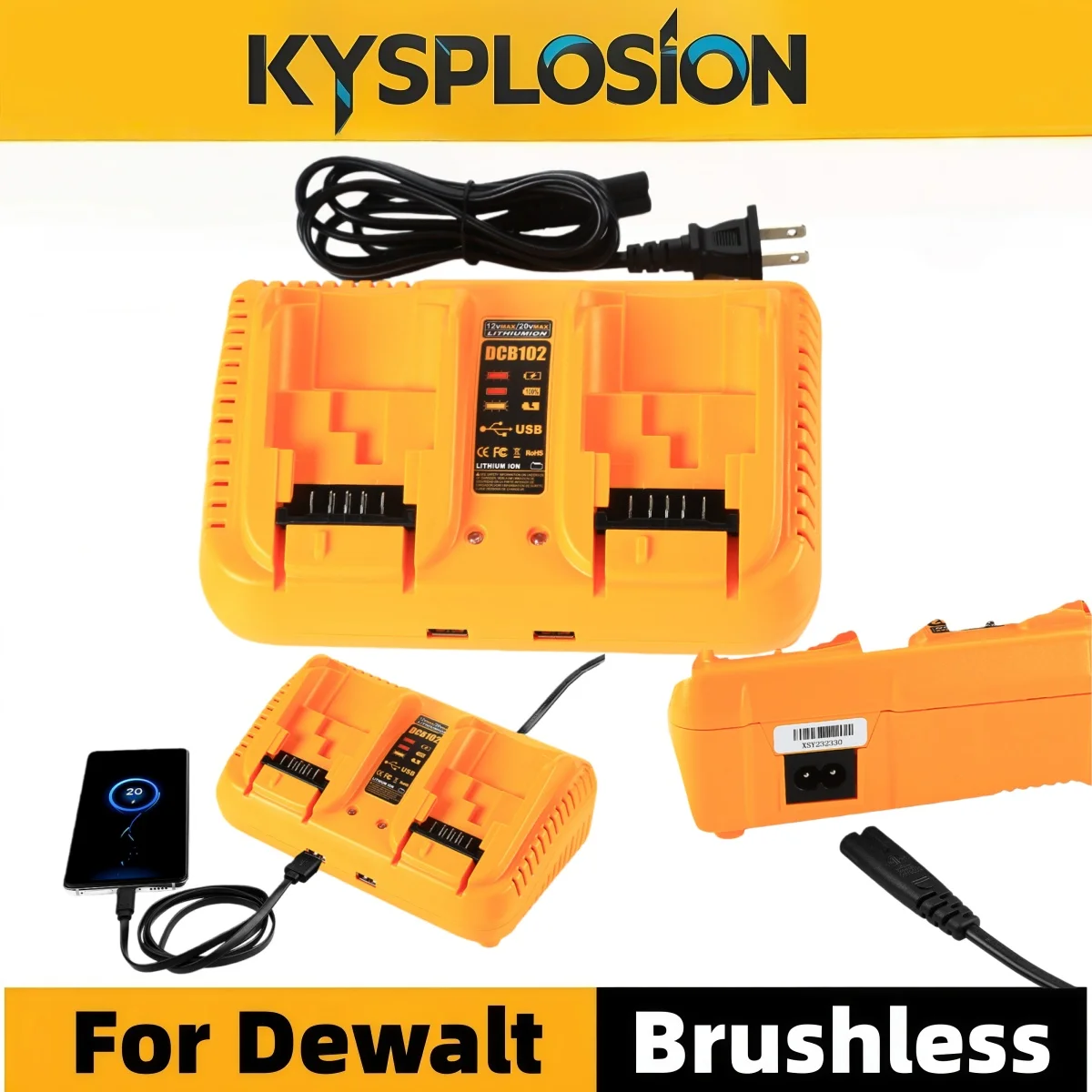 New DCB102 Double Charger For DeWalt 10.8V 12V 14.4V 20V Lithium Ion Battery Pin DCB203 DCB204 DCB205 DCB118 DCB105 DCB107 DCB11
New DCB102 Double Charger For DeWalt 10.8V 12V 14.4V 20V Lithium Ion Battery Pin DCB203 DCB204 DCB205 DCB118 DCB105 DCB107 DCB11