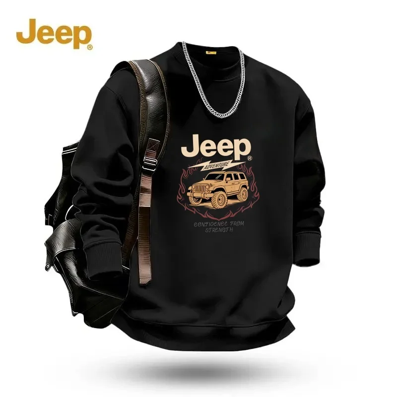 JEEP/Jeep American Simple Fashion Cool and Stylish Men's Round-Neck Sweatshirt for Spring and Autumn New Black Versatile Pullove
JEEP/Jeep American Simple Fashion Cool and Stylish Men's Round-Neck Sweatshirt for Spring and Autumn New Black Versatile Pullove