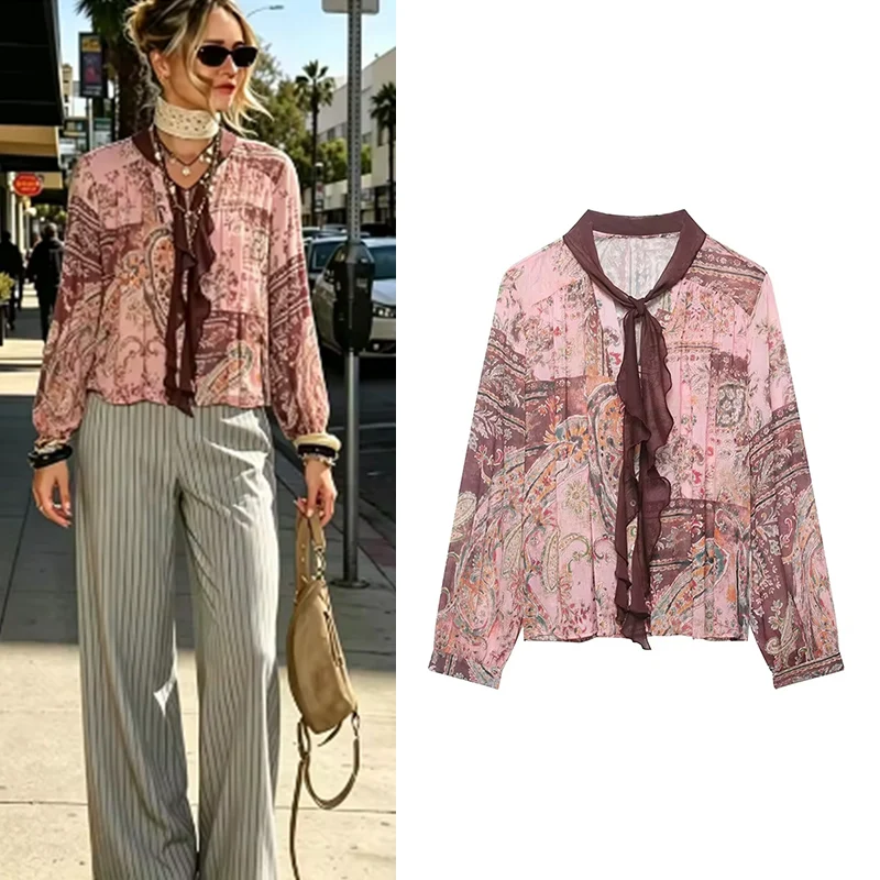 Women's Shirt 2026 New Vintage Fashion Spring Printed Bow Tie Shirt for Women Casual Chic Personality Long Sleeve Top
Women's Shirt 2026 New Vintage Fashion Spring Printed Bow Tie Shirt for Women Casual Chic Personality Long Sleeve Top