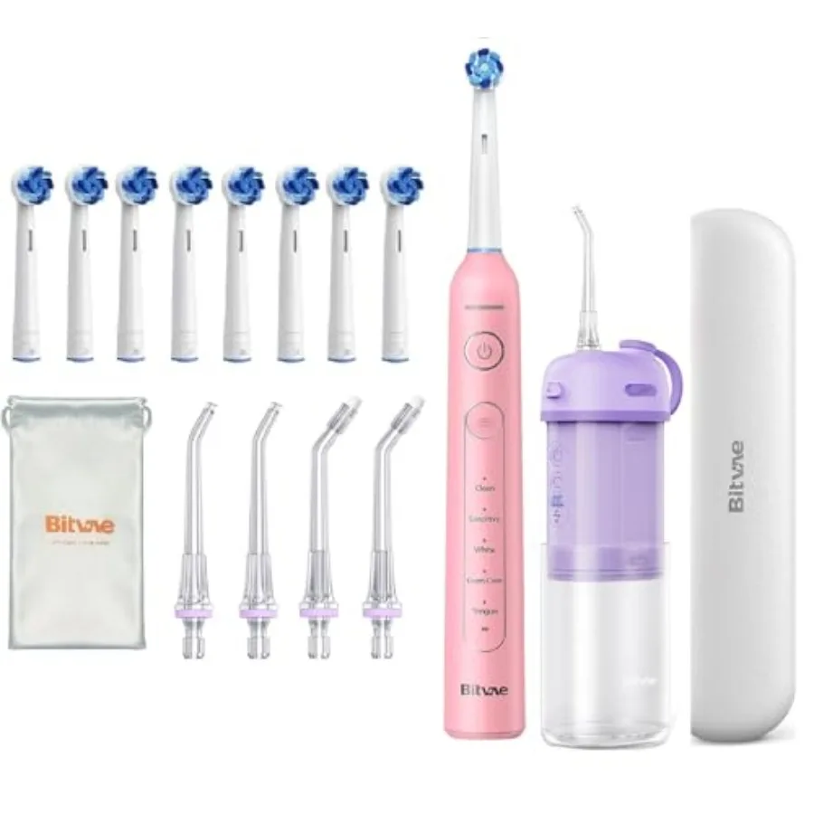 Bitvae Rotating Electric Toothbrush and P1 Mini Water Flosser for Travel Bundle Portable Compact Design Oral Irrigator Recharge
Bitvae Rotating Electric Toothbrush and P1 Mini Water Flosser for Travel Bundle Portable Compact Design Oral Irrigator Recharge