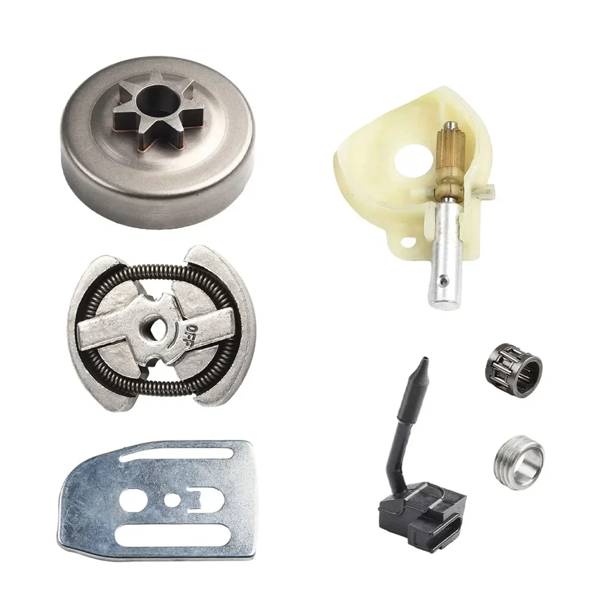 Chainsaw Parts Oil Pump Bar Plate Worm Gear Bar plate Bearing Chainsaw Clutch Drum Oiler Replacement Worm gear
Chainsaw Parts Oil Pump Bar Plate Worm Gear Bar plate Bearing Chainsaw Clutch Drum Oiler Replacement Worm gear