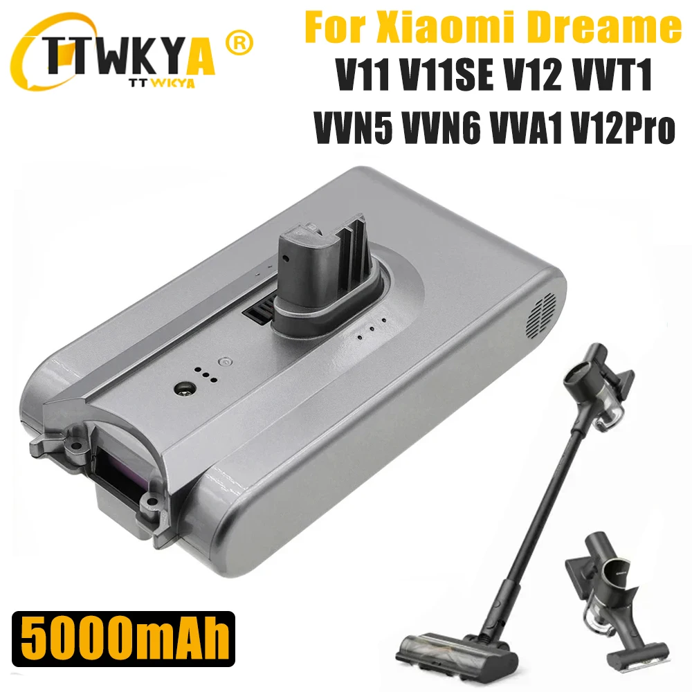 Оригинальный сменный аккумулятор 5000 мАч VVT1 VVN6 VVA1 для беспроводного пылесоса Xiaomi Dreame V11 V11SE V12, сменный аккумулятор
Оригинальный сменный аккумулятор 5000 мАч VVT1 VVN6 VVA1 для беспроводного пылесоса Xiaomi Dreame V11 V11SE V12, сменный аккумулятор