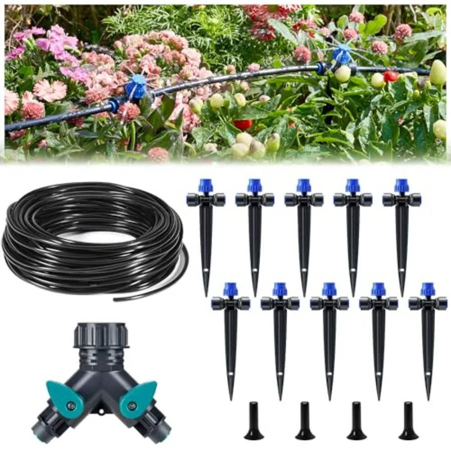 40Feet Push-to-Connect Drip Irrigation Kit, Adjustable Plant Watering System, for Garden Raised Bed Saving Water Automatic Irri
40Feet Push-to-Connect Drip Irrigation Kit, Adjustable Plant Watering System, for Garden Raised Bed Saving Water Automatic Irri