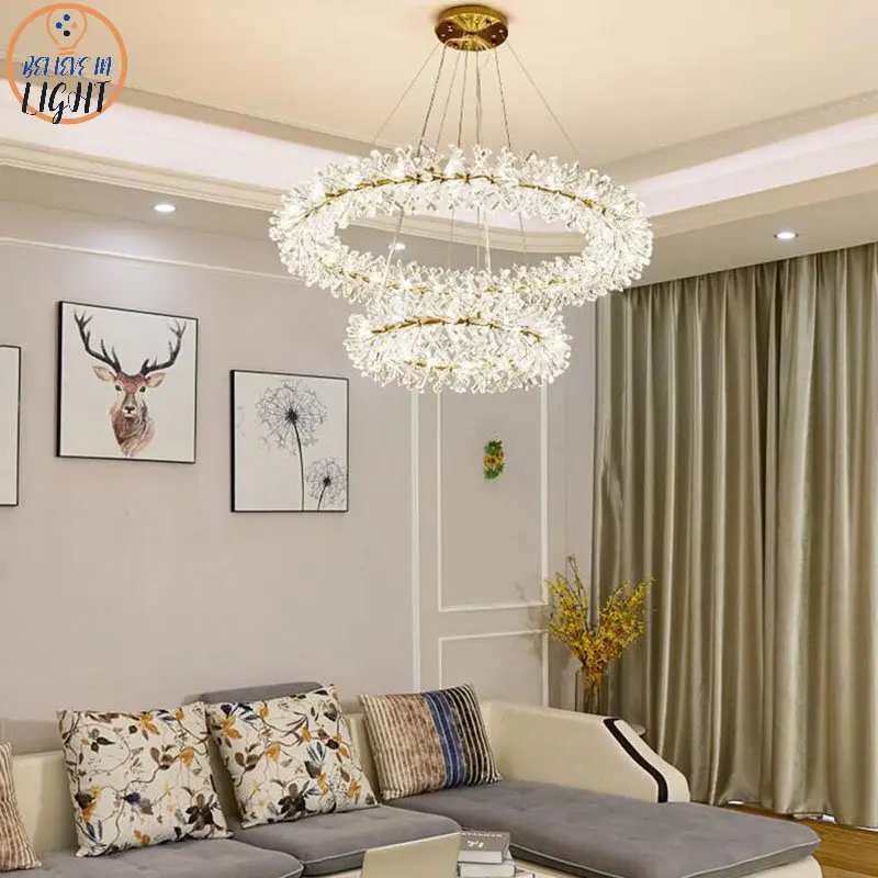 Modern Crystal Chandeliers Round Lamps Luxury Golden Pendant Lighting Adjustable Home Deco Hanging Lamp Suspension Luminaire
Modern Crystal Chandeliers Round Lamps Luxury Golden Pendant Lighting Adjustable Home Deco Hanging Lamp Suspension Luminaire