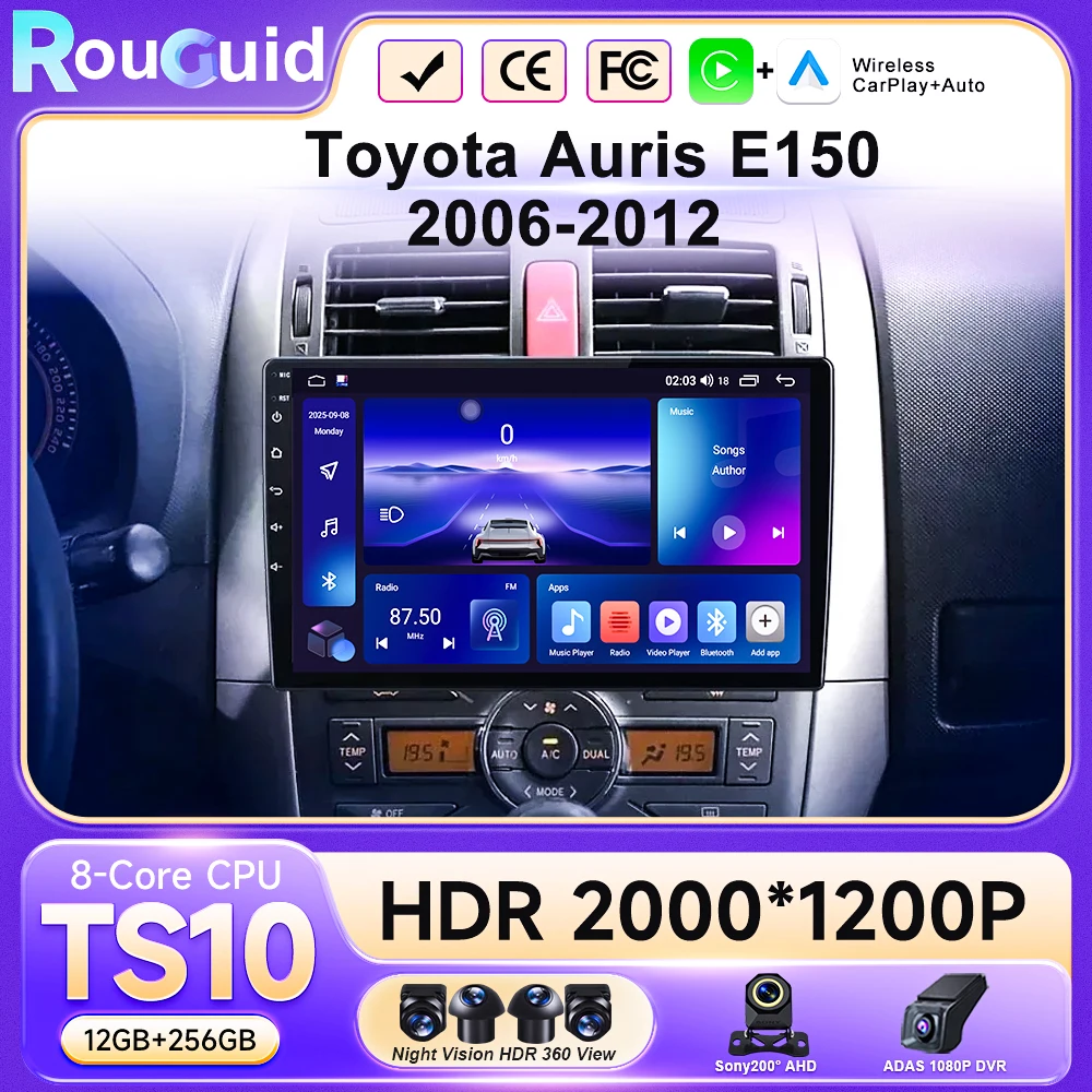 Car Radio Android 16 For Toyota Auris E150 2006 2007 2008 2009 2010 2011 2012 Multimedia Stereo Player Wireless Auto Carplay DVD
Car Radio Android 16 For Toyota Auris E150 2006 2007 2008 2009 2010 2011 2012 Multimedia Stereo Player Wireless Auto Carplay DVD
