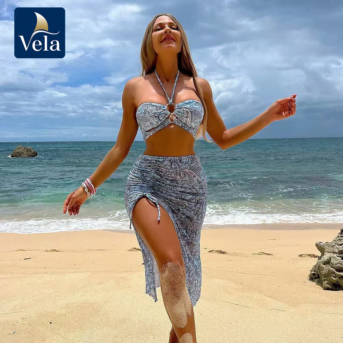 Vela Blue Slimming Vikinis 2025 Комплект бикини из 3 предметов Женский бюстгальтер пуш-ап с высокой талией и регулируемыми бретелями и юбкой с принтом
Vela Blue Slimming Vikinis 2025 Комплект бикини из 3 предметов Женский бюстгальтер пуш-ап с высокой талией и регулируемыми бретелями и юбкой с принтом