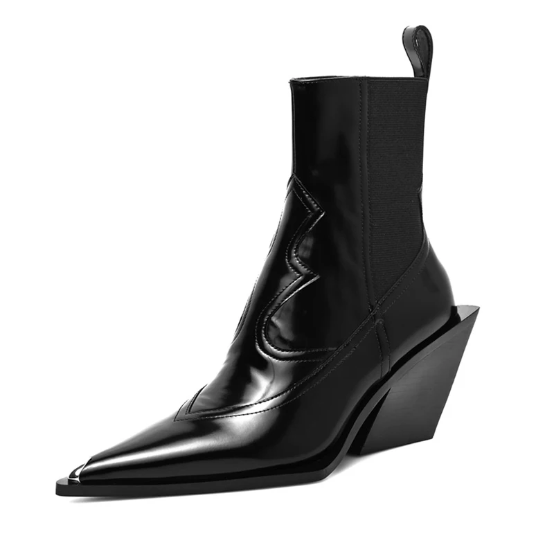 Platform Slim Retro Boots Women Leather Pointed Toe Mid-Heel Chelsea Short Boots Chunky Heel Stretch Fabric Ankle Booties
Platform Slim Retro Boots Women Leather Pointed Toe Mid-Heel Chelsea Short Boots Chunky Heel Stretch Fabric Ankle Booties