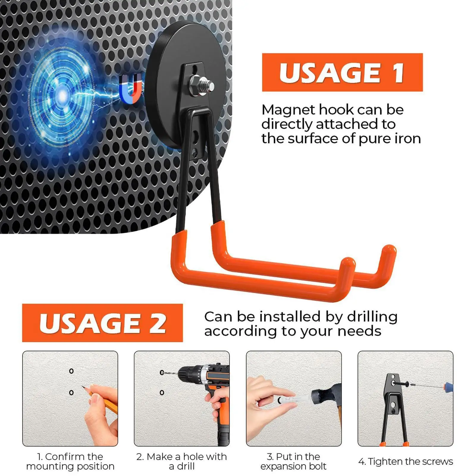 2pcs Strong Magnetic Hook Heavy Duty Nail Free Utility Magnet Hook for Garage Home Gardening Tool Hanger
2pcs Strong Magnetic Hook Heavy Duty Nail Free Utility Magnet Hook for Garage Home Gardening Tool Hanger