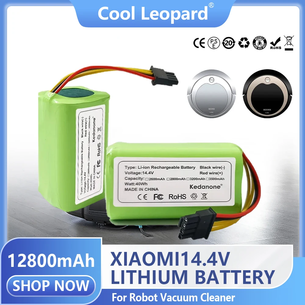 New 14.4V 6800mAh Replacement Battery Robot Vacuum Cleaner for Conga Excellent XIAOMI MIJIA Eufy Robovac 4S2P Li-lon Batteries
New 14.4V 6800mAh Replacement Battery Robot Vacuum Cleaner for Conga Excellent XIAOMI MIJIA Eufy Robovac 4S2P Li-lon Batteries