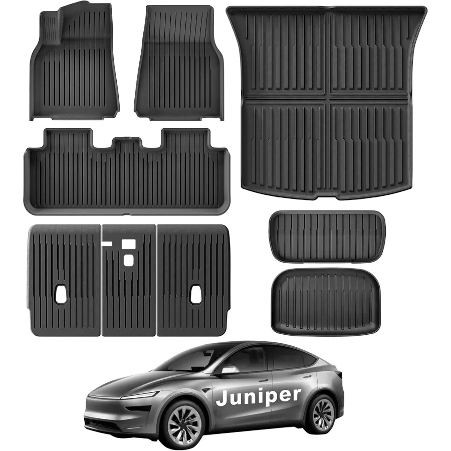 Коврики для Tesla Model Y Juniper 2025 2026 9 шт. Полный комплект всепогодных нескользящих передних и задних грузовых вкладышей Второй ряд спинки сиденья Ma
Коврики для Tesla Model Y Juniper 2025 2026 9 шт. Полный комплект всепогодных нескользящих передних и задних грузовых вкладышей Второй ряд спинки сиденья Ma