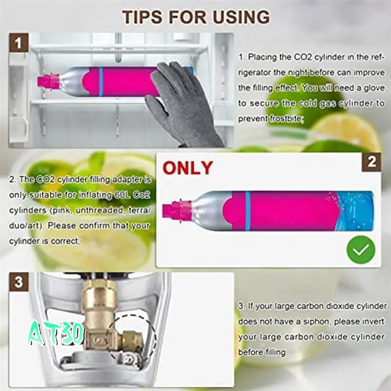 CO2 Refilling Adapter + 3500Psi Pressure Gauge For Filling Soda,Art Pink Soda Cylinder-AT30
CO2 Refilling Adapter + 3500Psi Pressure Gauge For Filling Soda,Art Pink Soda Cylinder-AT30