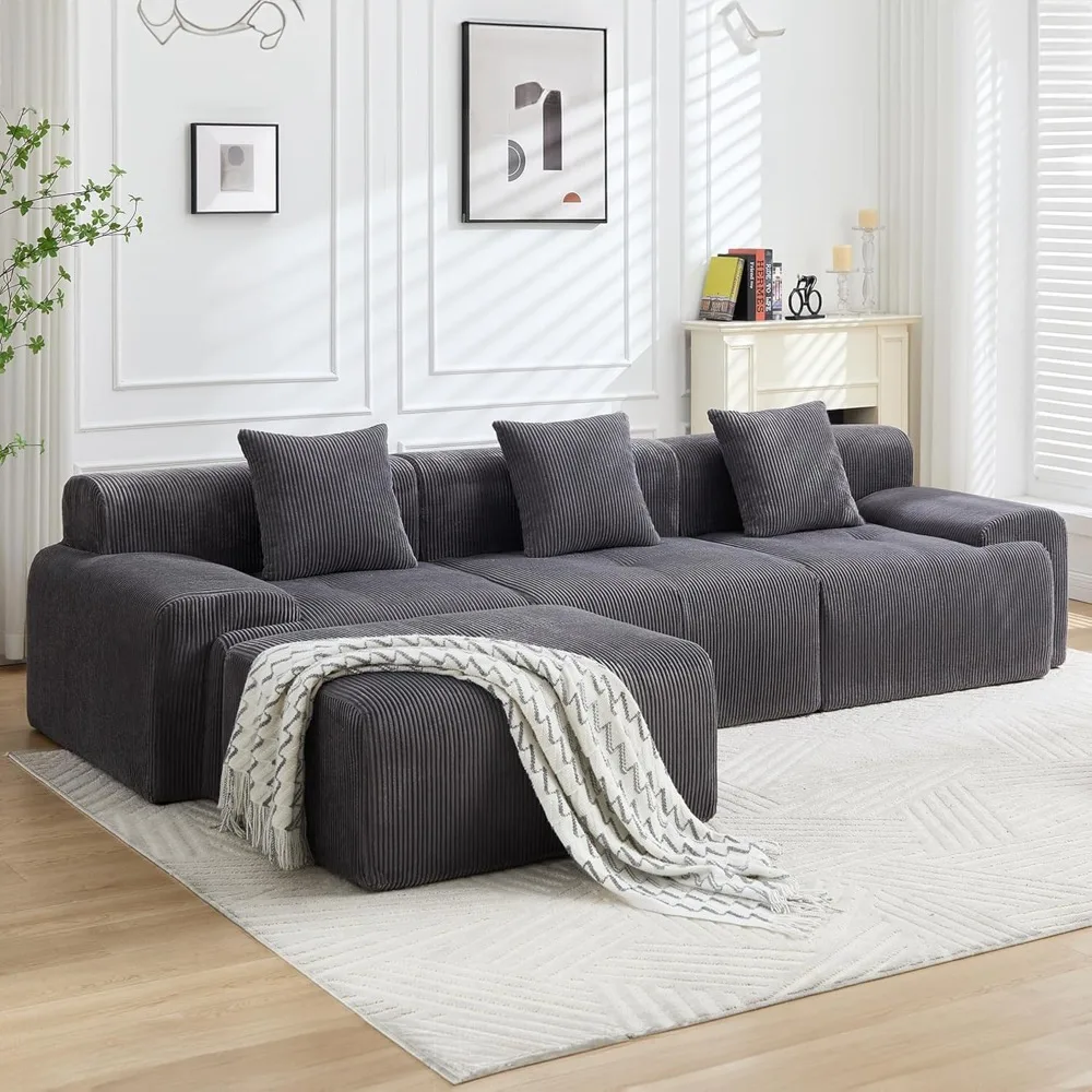 118" Oversized Boneless Cloud Sectional Couch for Living Room, Modular L-Shaped Sofa, 32D 65 ILD High-Resilience Foam,Customized
118" Oversized Boneless Cloud Sectional Couch for Living Room, Modular L-Shaped Sofa, 32D 65 ILD High-Resilience Foam,Customized