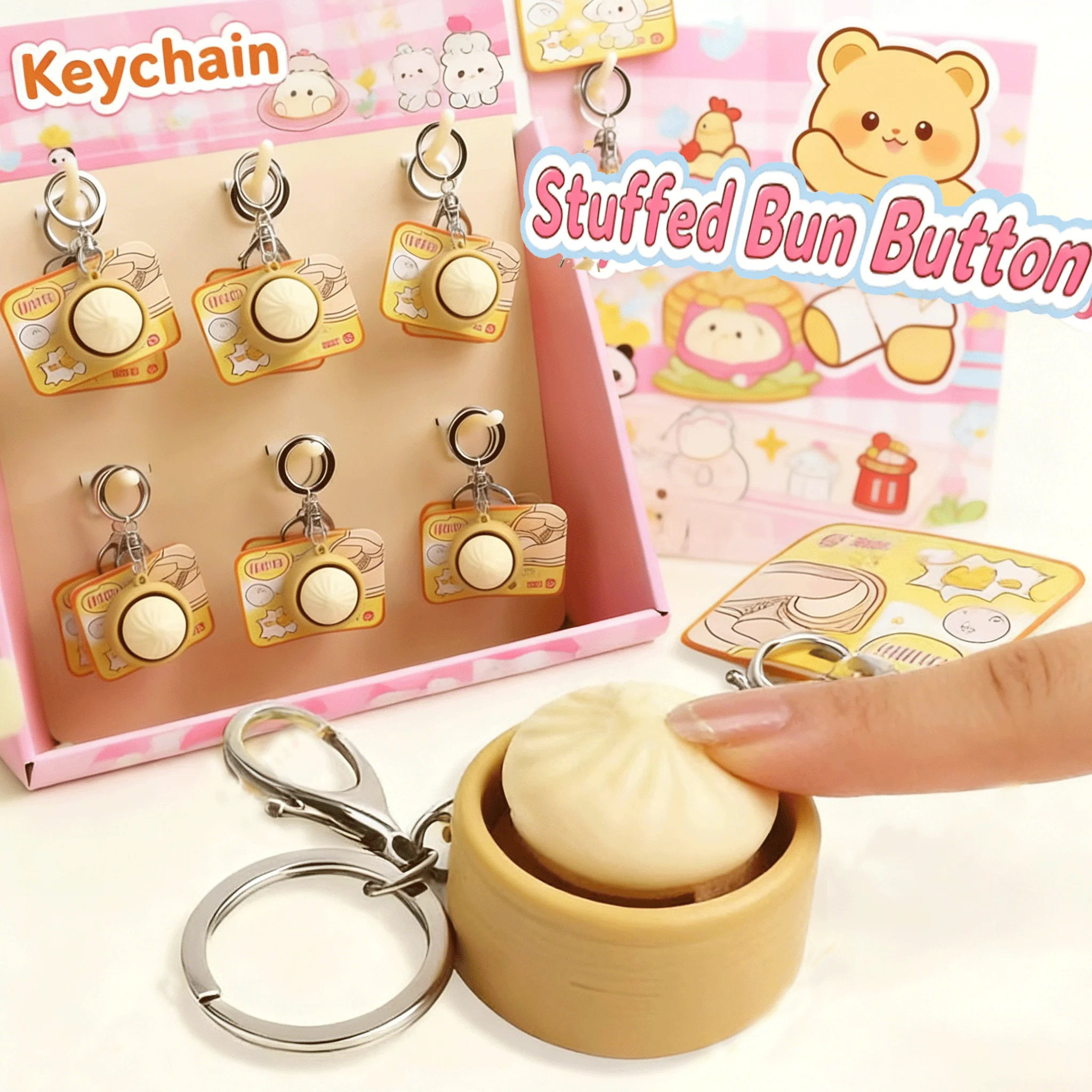 Mini Squishy Dumplings Button Pendant KeyChain Fidget Toys Stress Ball Simulation Food Stuffed Bun Shaped Decompression Toy
Mini Squishy Dumplings Button Pendant KeyChain Fidget Toys Stress Ball Simulation Food Stuffed Bun Shaped Decompression Toy
